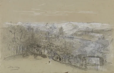 Utsikt över Zandberg, nära Elswout, Bloemendaal, Nederländerna